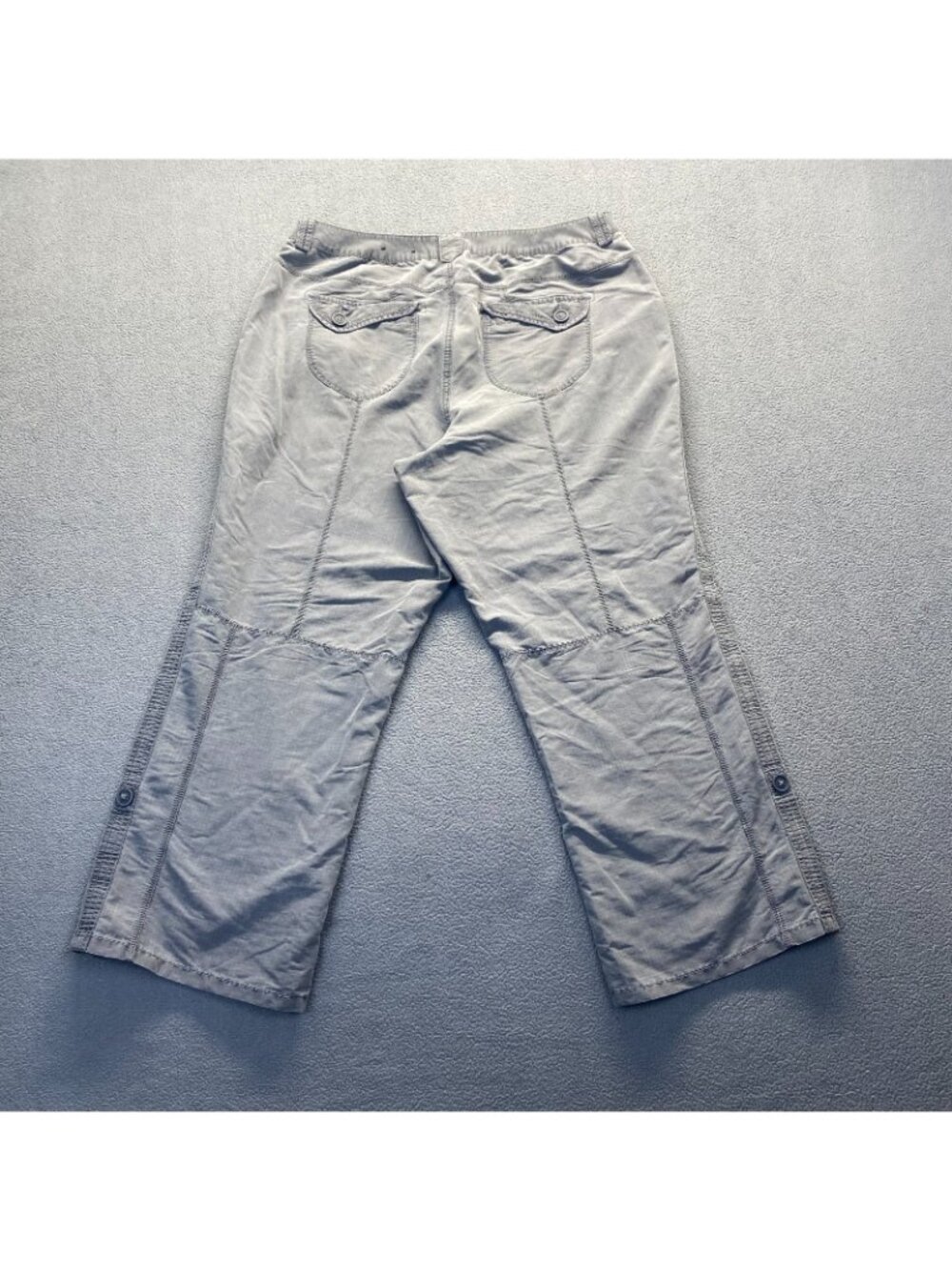 Lane Bryant Easy Pant satin cargo jogger gunmetal gray Size 16,Zipper,Pockets - Picture 2 of 8